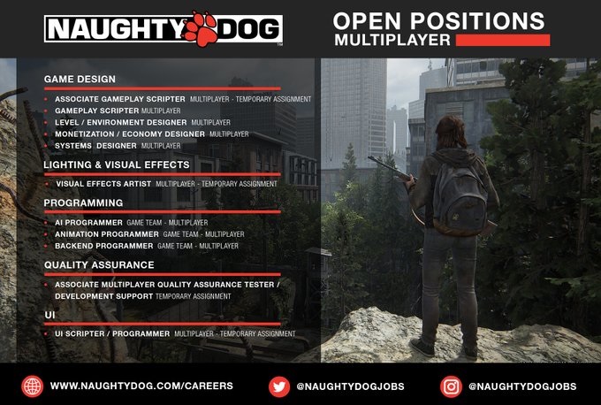 Naughty Dog offres d'emploi