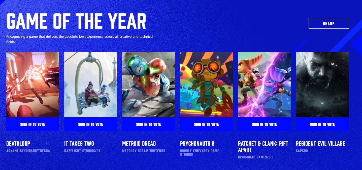 Game Awards 2021 meilleur jeu de l'année